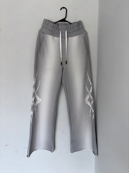 Dawn Too Dusk- LIGHT GREY DAWN WASH WIDE LEG SWEATS
