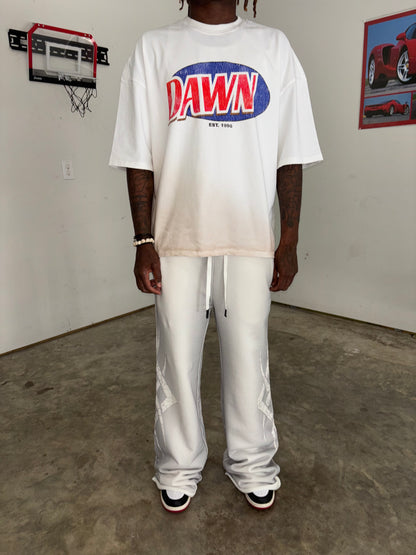 Dawn Too Dusk- LIGHT GREY DAWN WASH WIDE LEG SWEATS