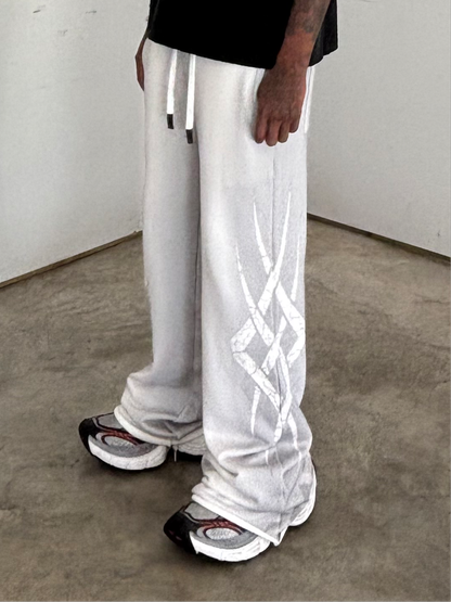 Dawn Too Dusk- LIGHT GREY DAWN WASH WIDE LEG SWEATS