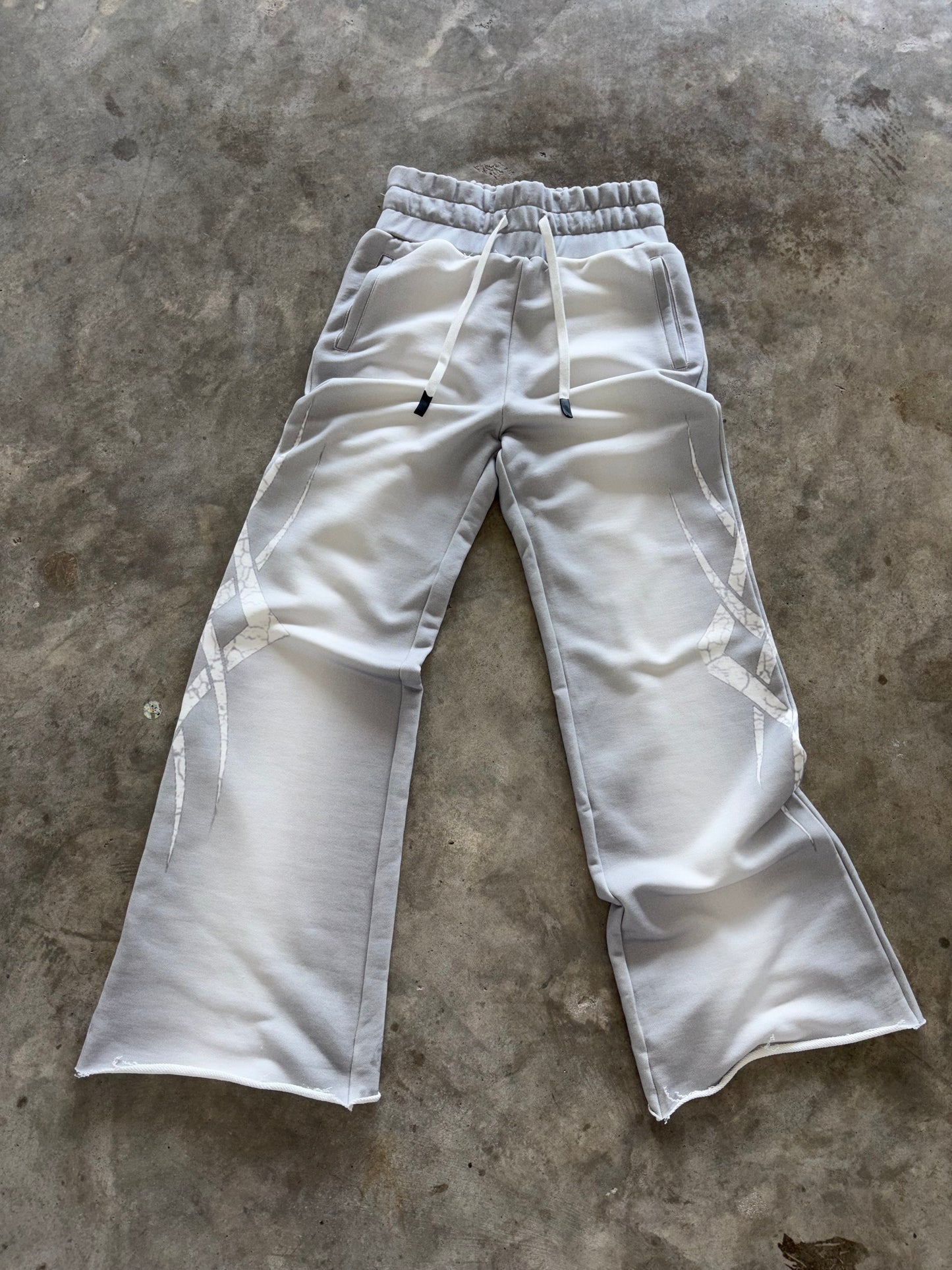 Dawn Too Dusk- LIGHT GREY DAWN WASH WIDE LEG SWEATS
